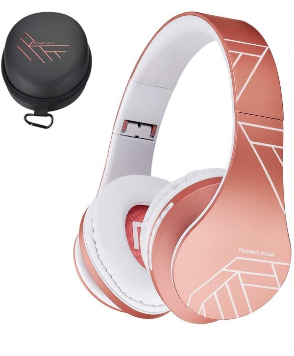 PowerLocus - Auriculares inalámbricos con Bluetooth-Oro Rosa