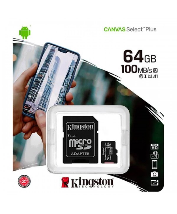 MEMORIA MICRO SD 64GB CLASE 10 KINGSTON  